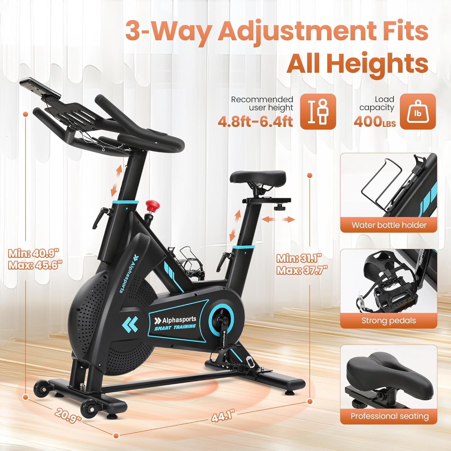 Exercise Bike Adjustable Magnetic Stationary Bike - Image 8