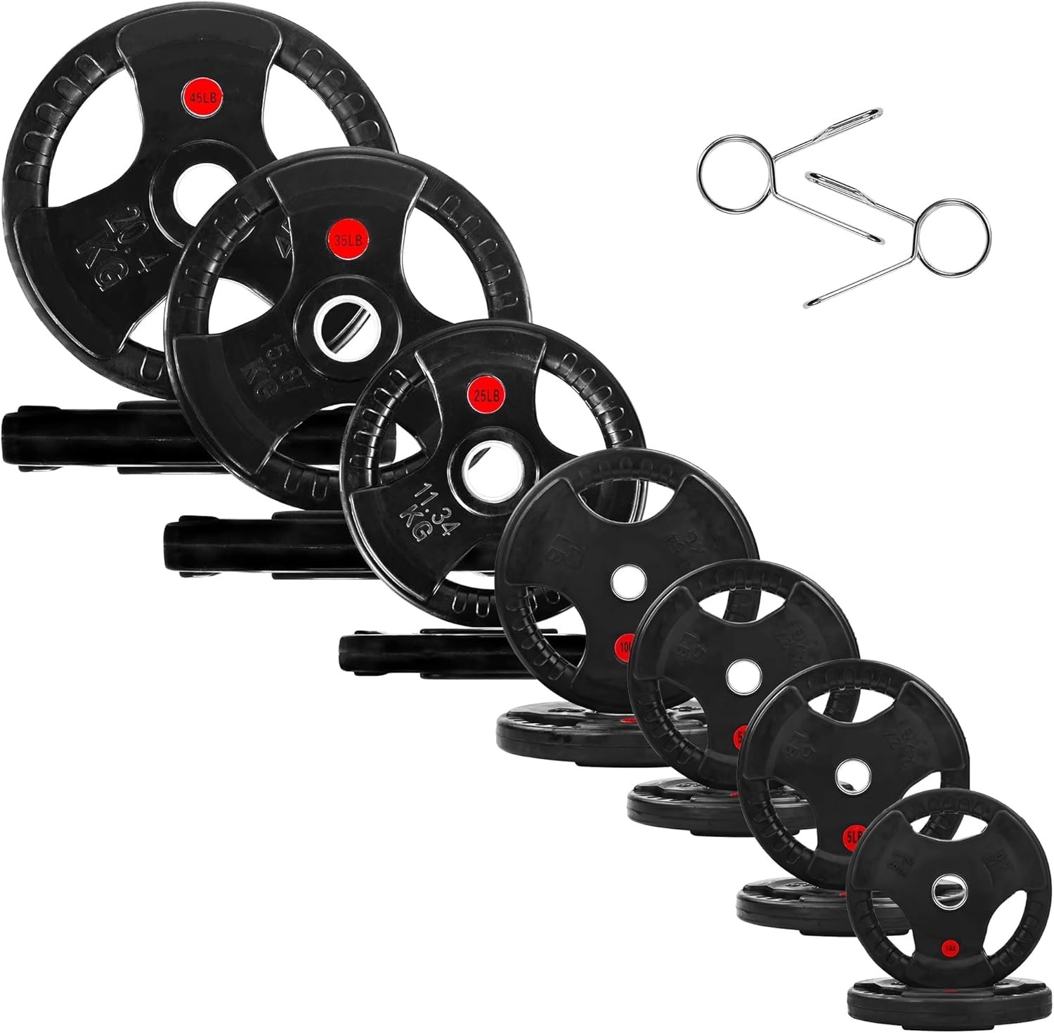 Fitvids Olympic Cast Iron 2-Inch Weight Plates for Strength Training