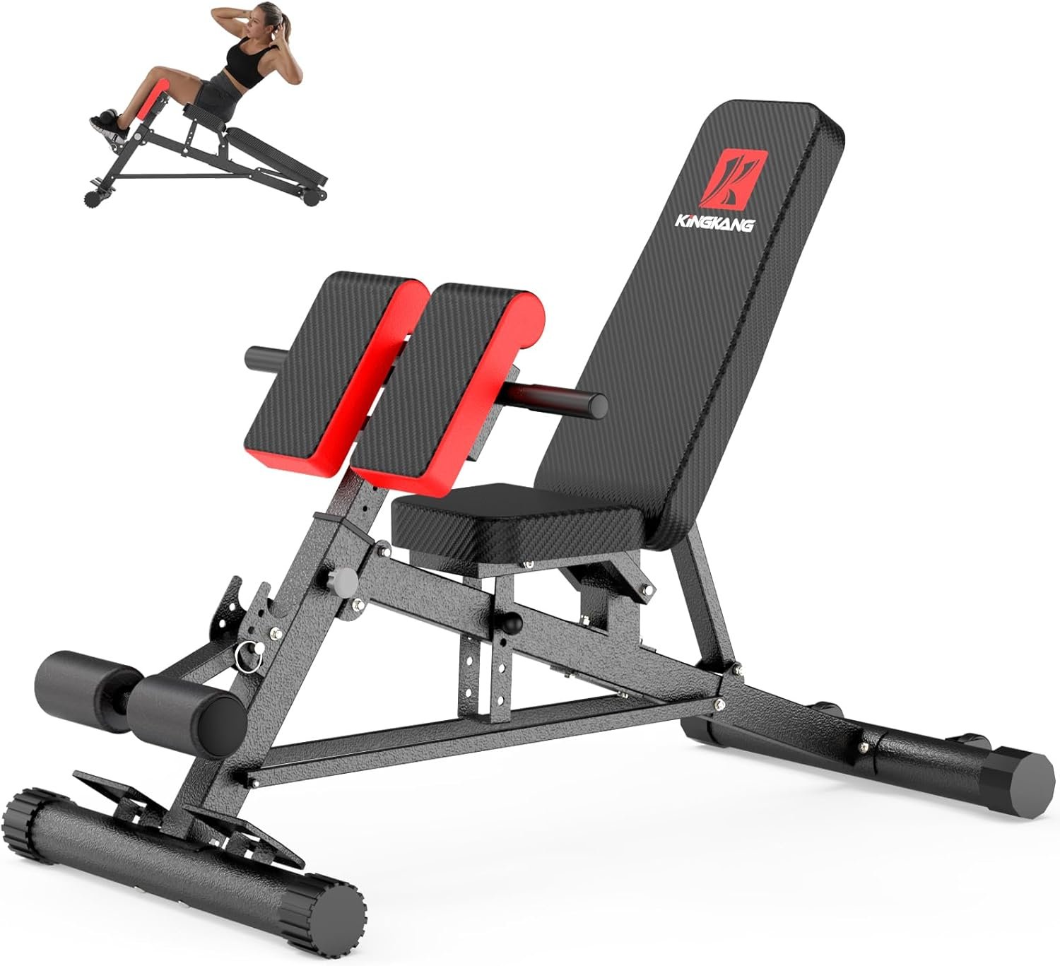 K KiNGKANG Adjustable Weight Bench Multi-Functional Roman Chair