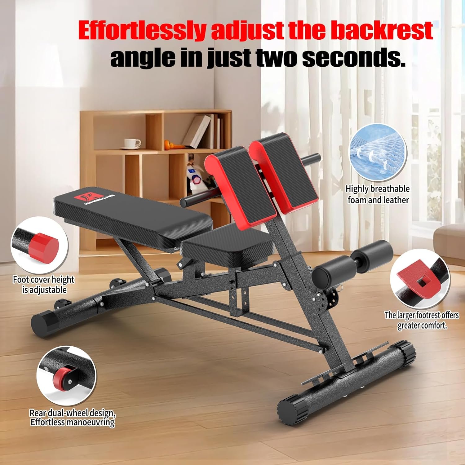 K KiNGKANG Adjustable Weight Bench Multi-Functional Roman Chair 4