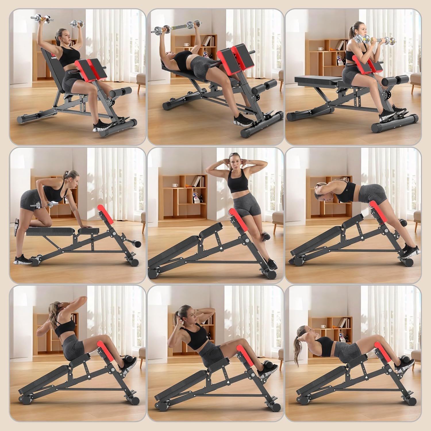 K KiNGKANG Adjustable Weight Bench Multi-Functional Roman Chair 5