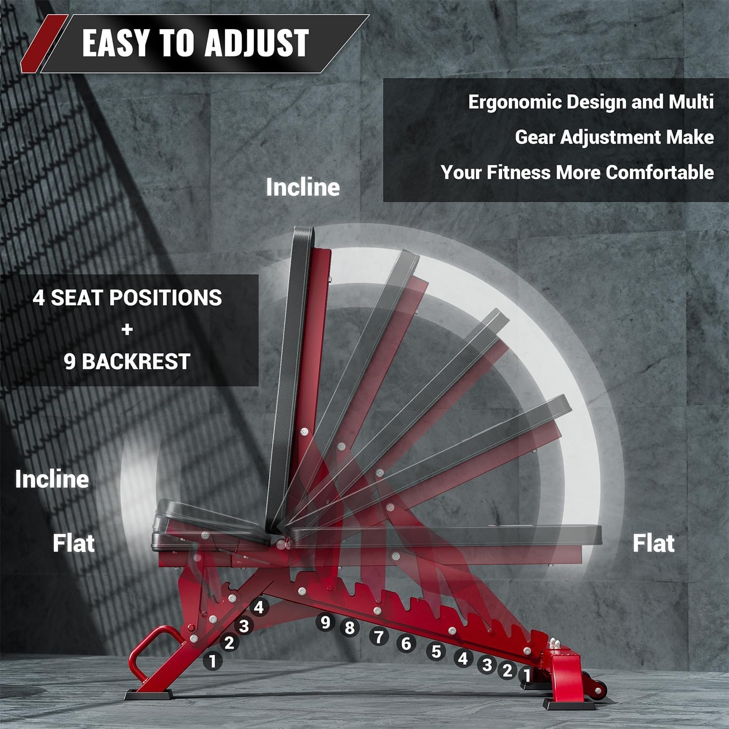 MAJOR FITNESS Weight Bench - 1300LBS Weight Capacity 2