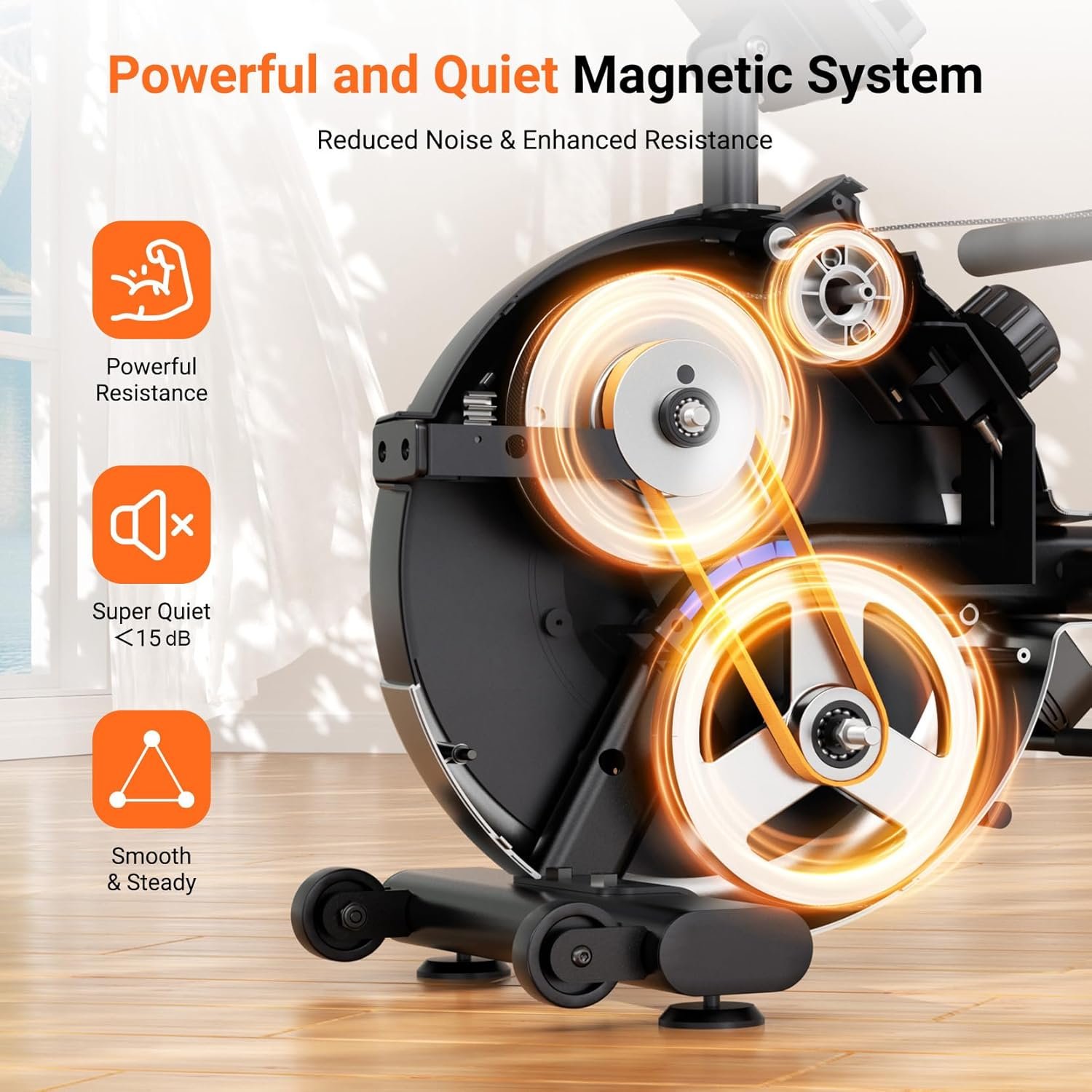 Magnetic Rower with 16 Levels of Workout Resistance 1