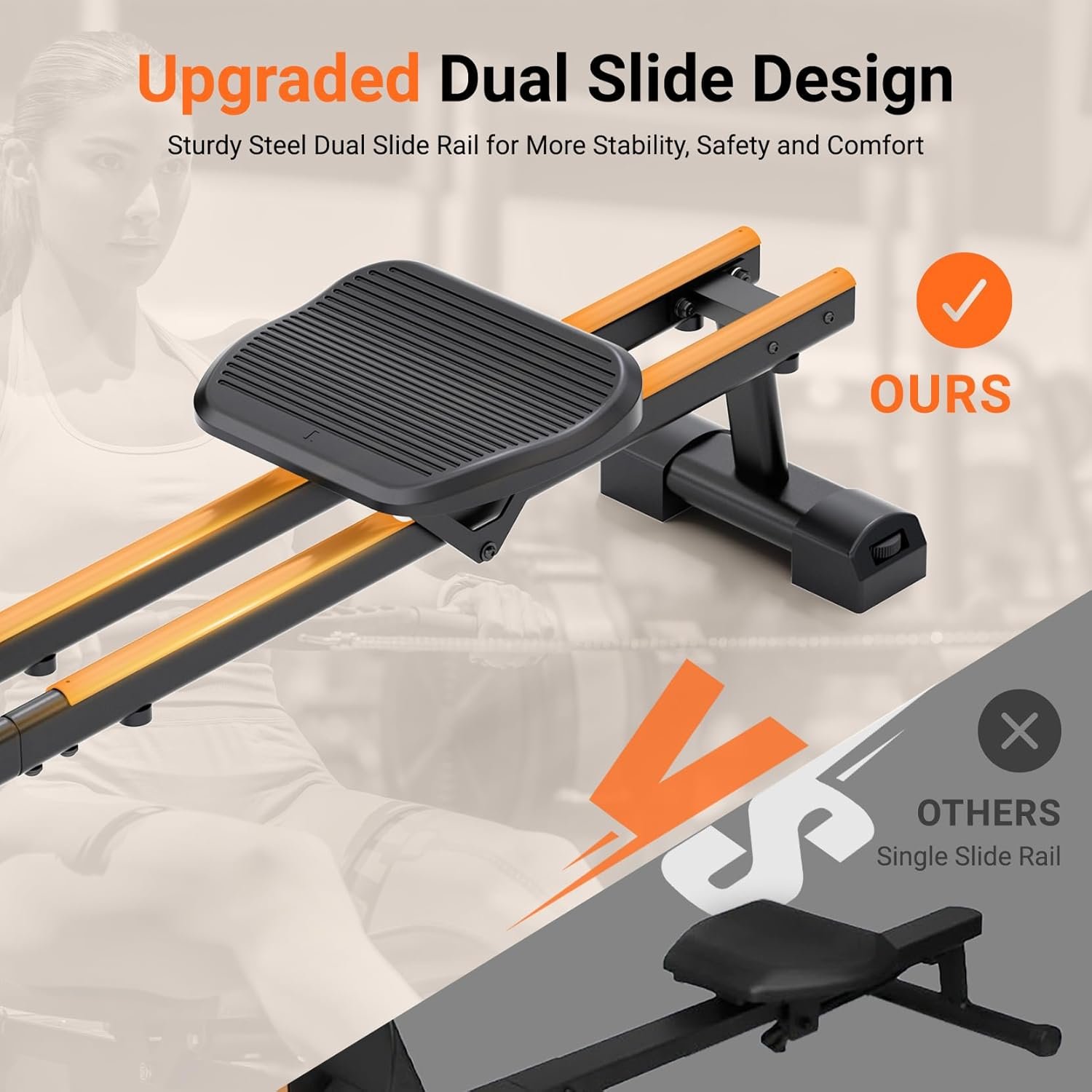 Magnetic Rower with 16 Levels of Workout Resistance 2