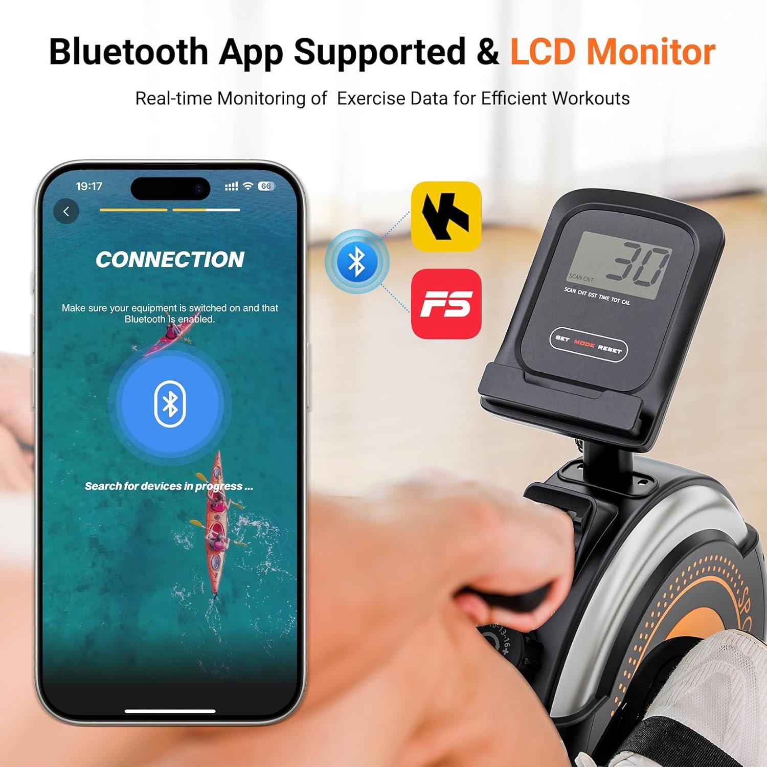 Magnetic Rower with 16 Levels of Workout Resistance 4