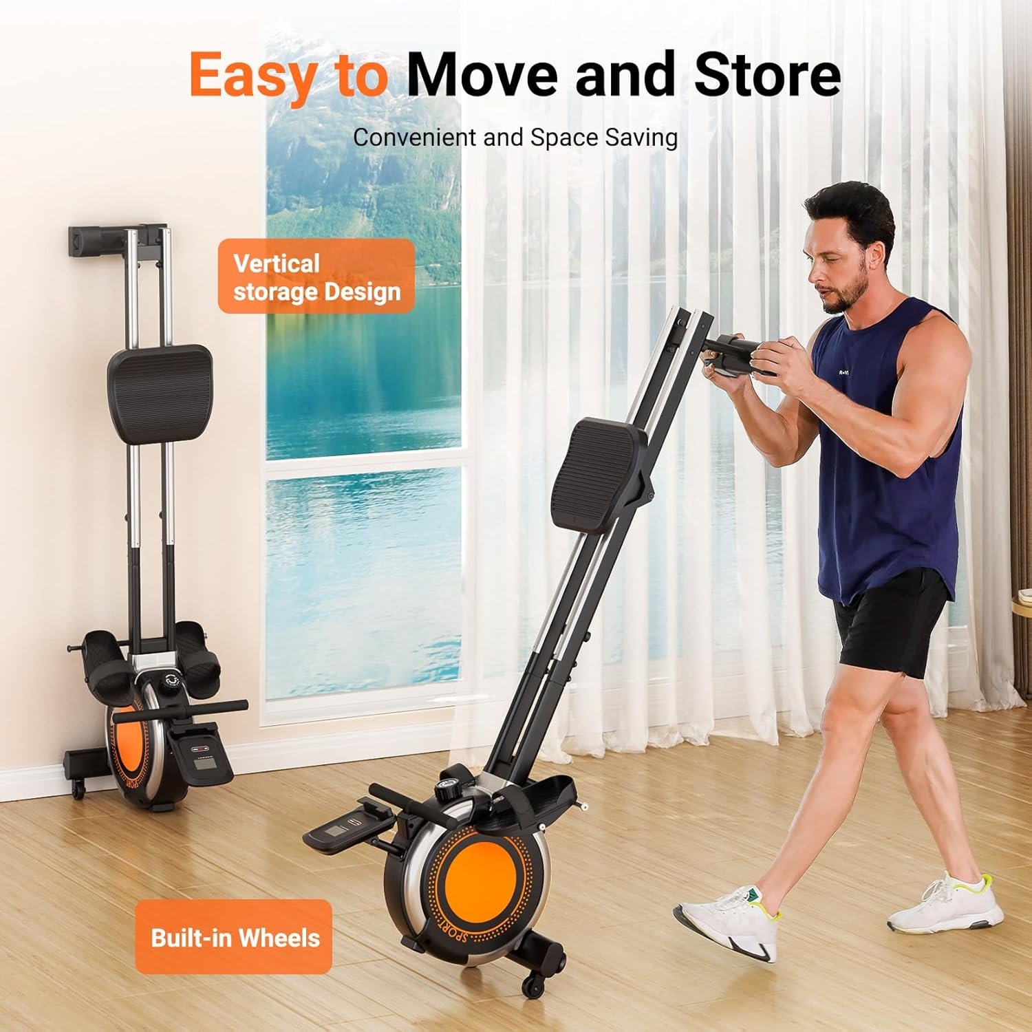 Magnetic Rower with 16 Levels of Workout Resistance 6