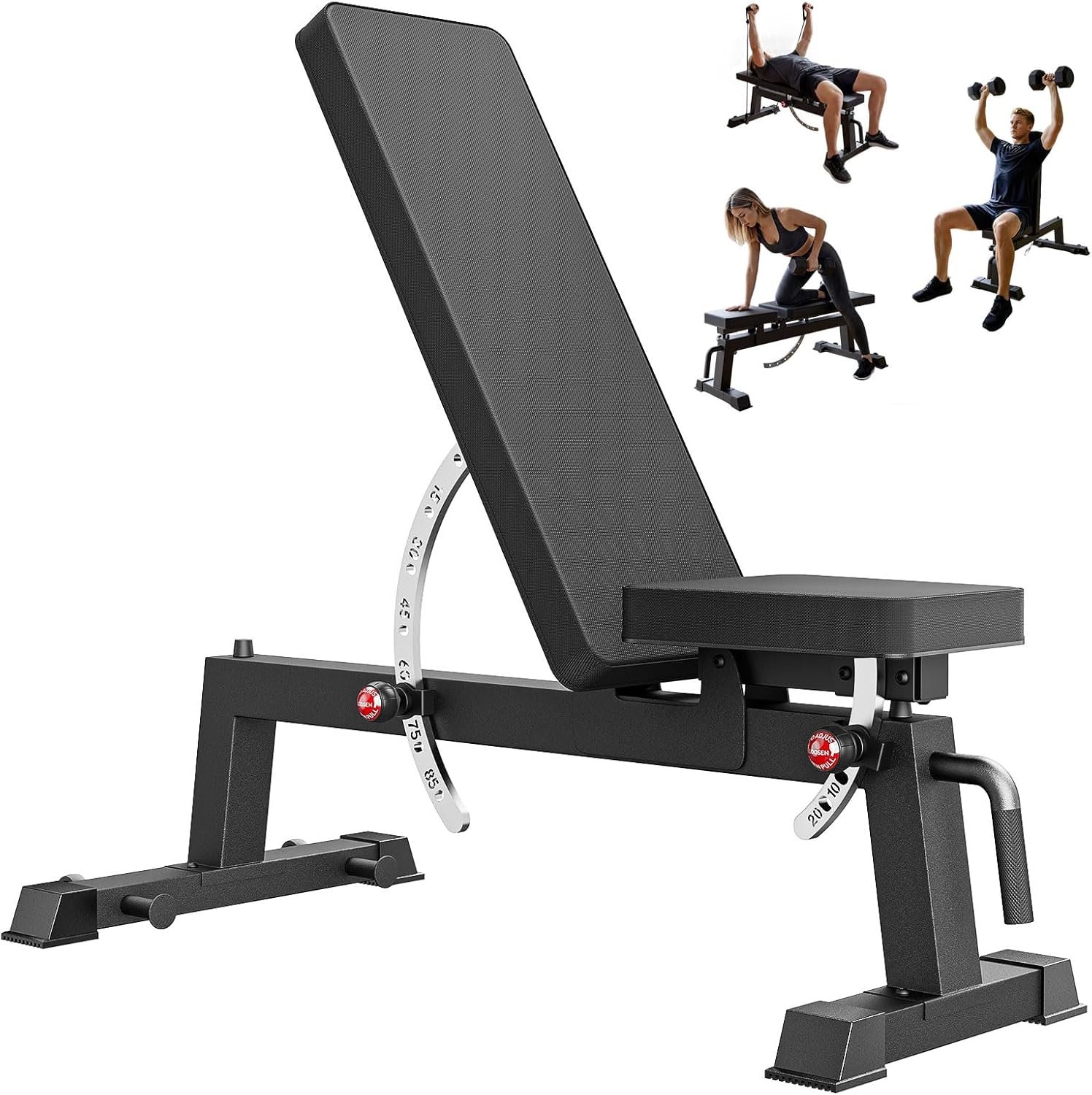 PAPABABE Adjustable Weight Bench Heavy-Duty Workout Bench