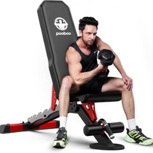 Pooboo Weight Bench Adjustable Workout Bench for Home