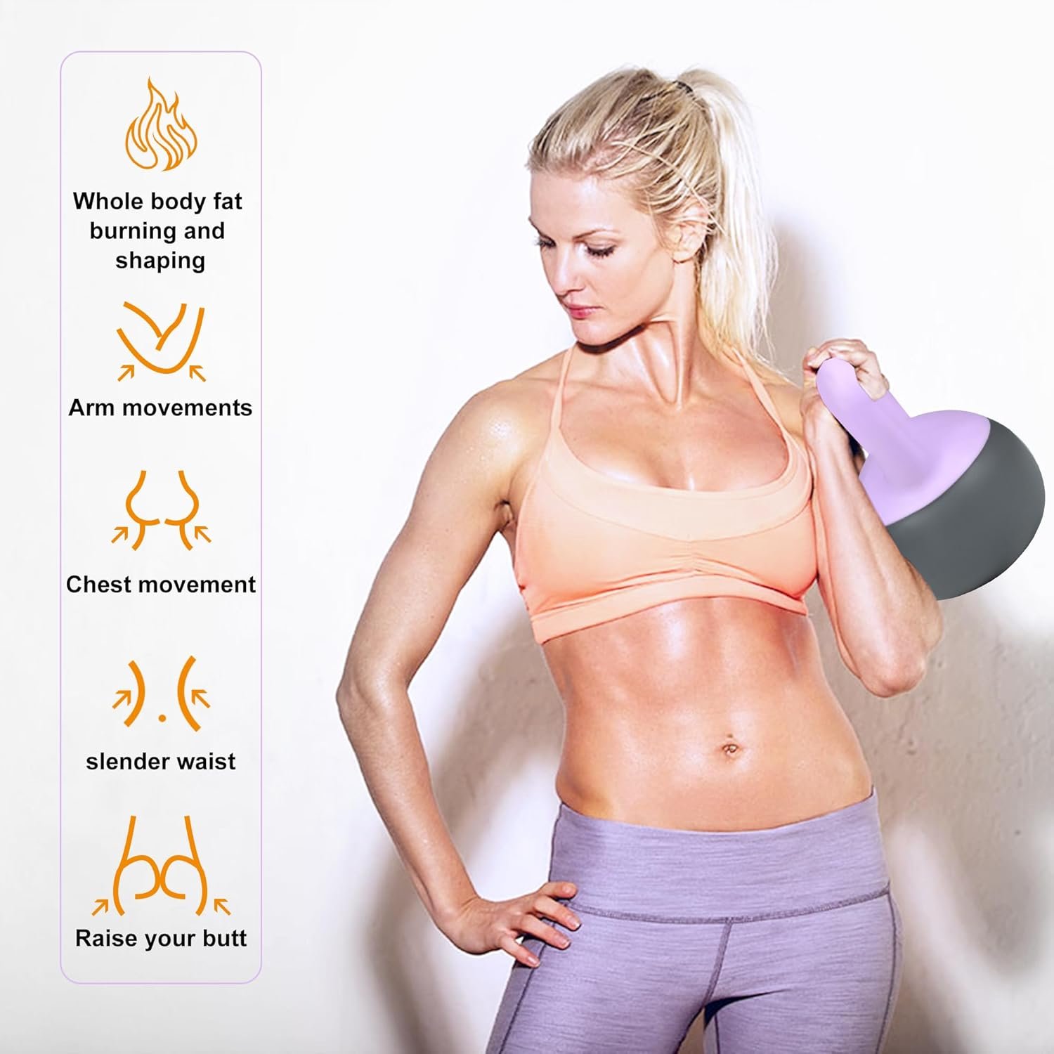 Primasole Soft Kettlebell - Anti-Slip Grip Neoprene Material Light Gray or Light Blue 5