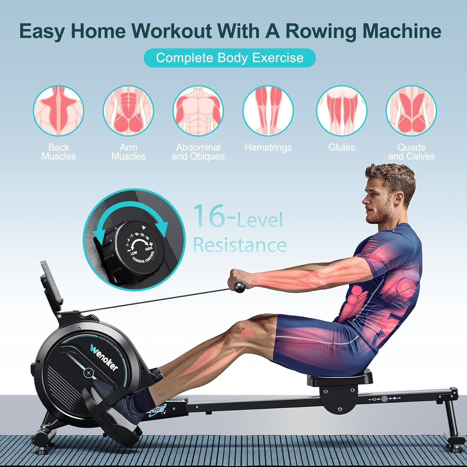 Rowing Machine for Home Magnetic Rower Machine - Image 5