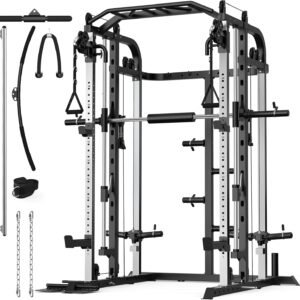 Smith Machine Multifunctional Power Cage Rack with Smith Bar