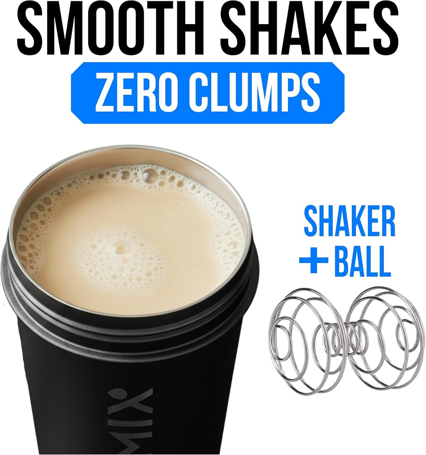 VELOMIX 24 oz Stainless Steel Shaker Bottle with Wire Whisk - Image 6