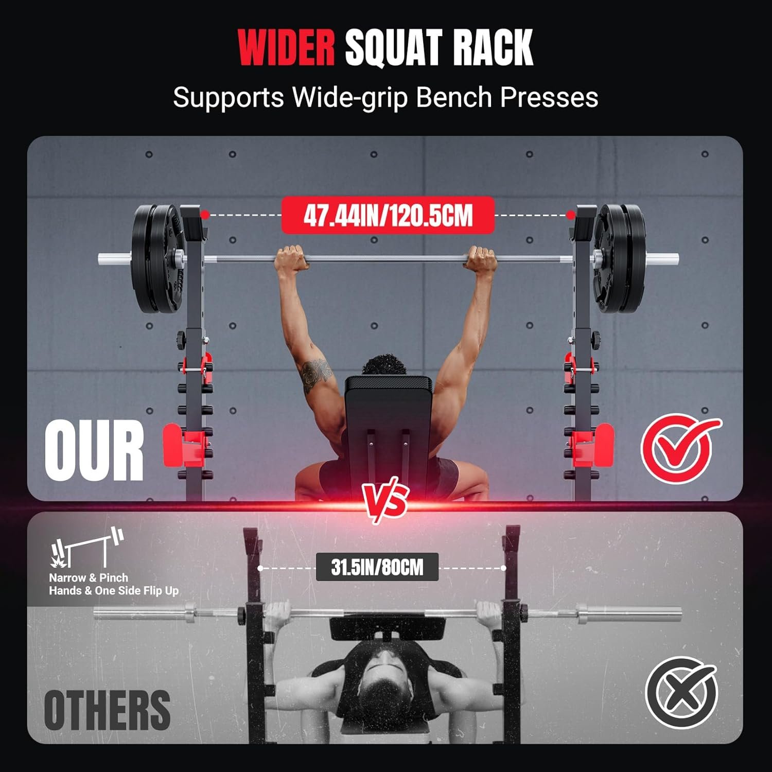 YOLEO 1980LBS Adjustable Weight Bench Set 1