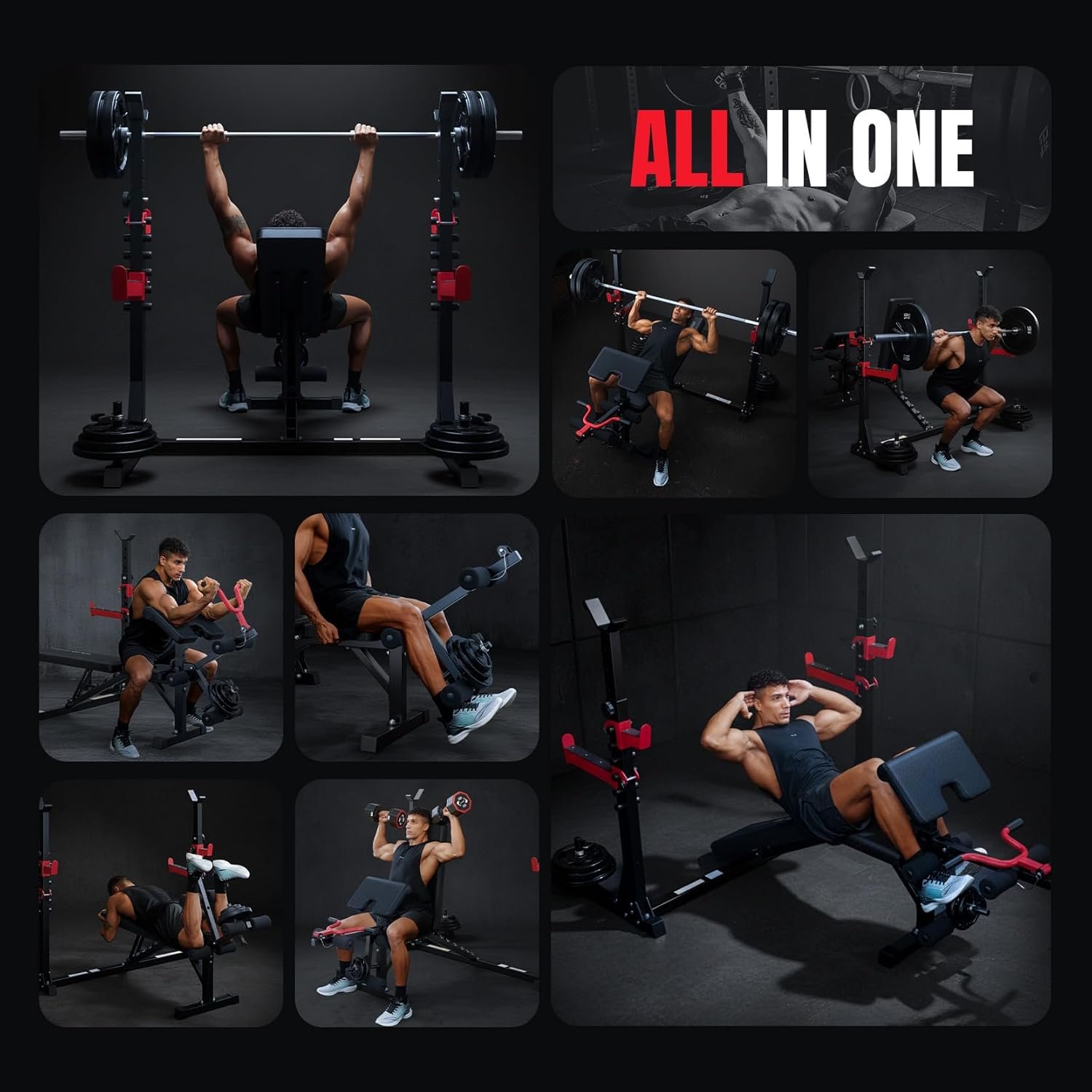 YOLEO 1980LBS Adjustable Weight Bench Set 3