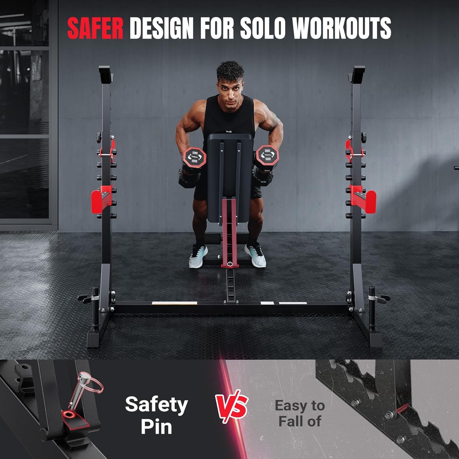 YOLEO 1980LBS Adjustable Weight Bench Set 5