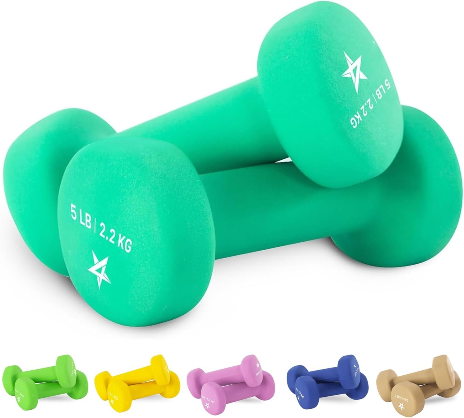 Yes4All 5 lbs Dumbbells Neoprene with Non Slip Grip
