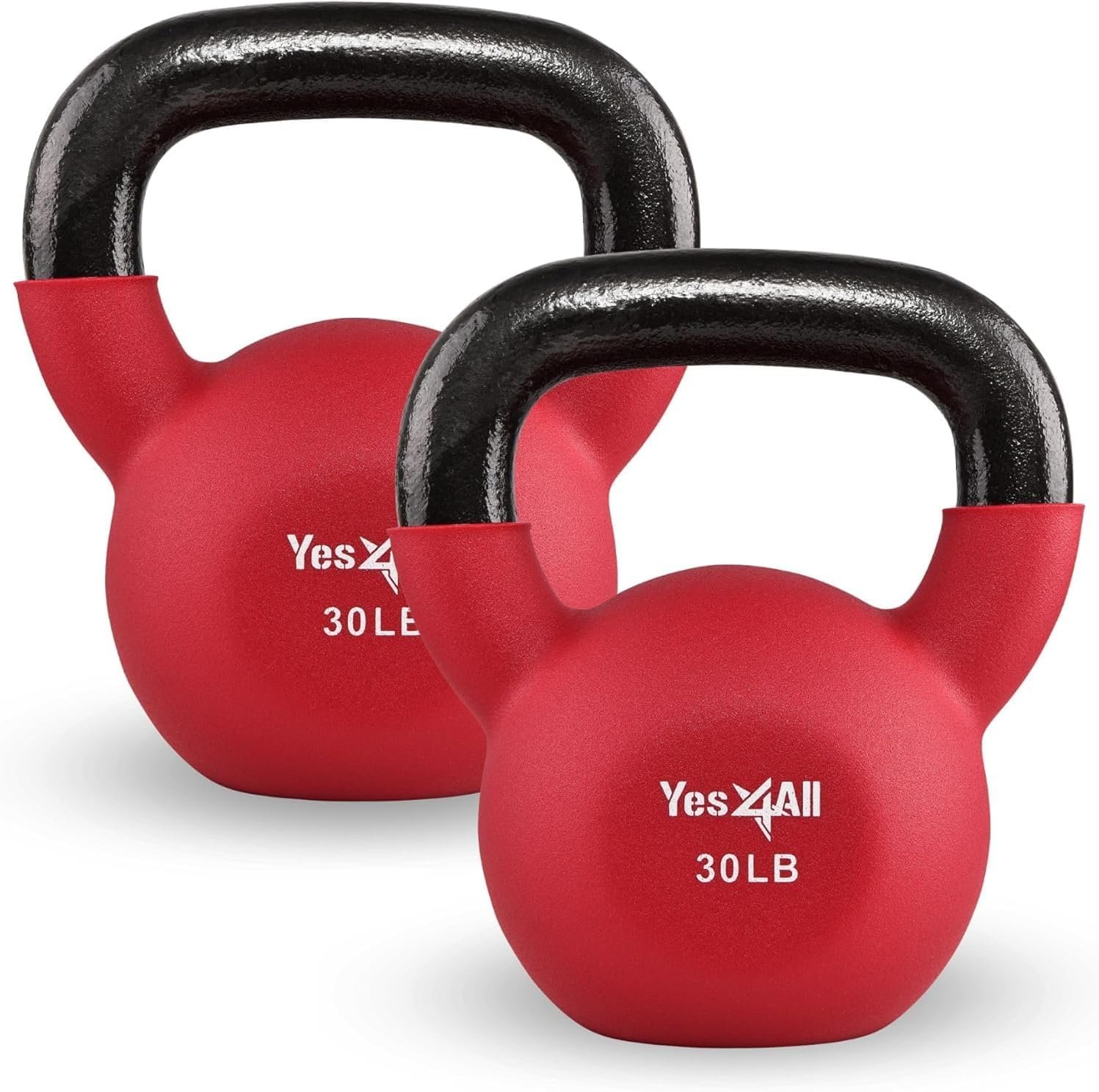 Yes4All Kettlebell 5-65 LB Neoprene Coated Cast Iron Kettlebells