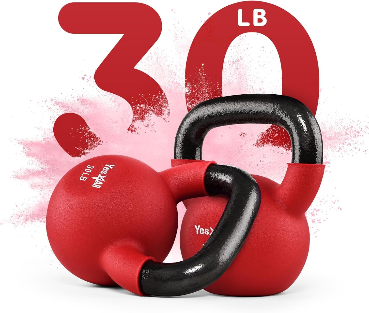 Yes4All Kettlebell 5-65 LB Neoprene Coated Cast Iron Kettlebells