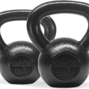 Yes4All Kettlebell Set 45LB Cast Iron Strength Training Kettlebells
