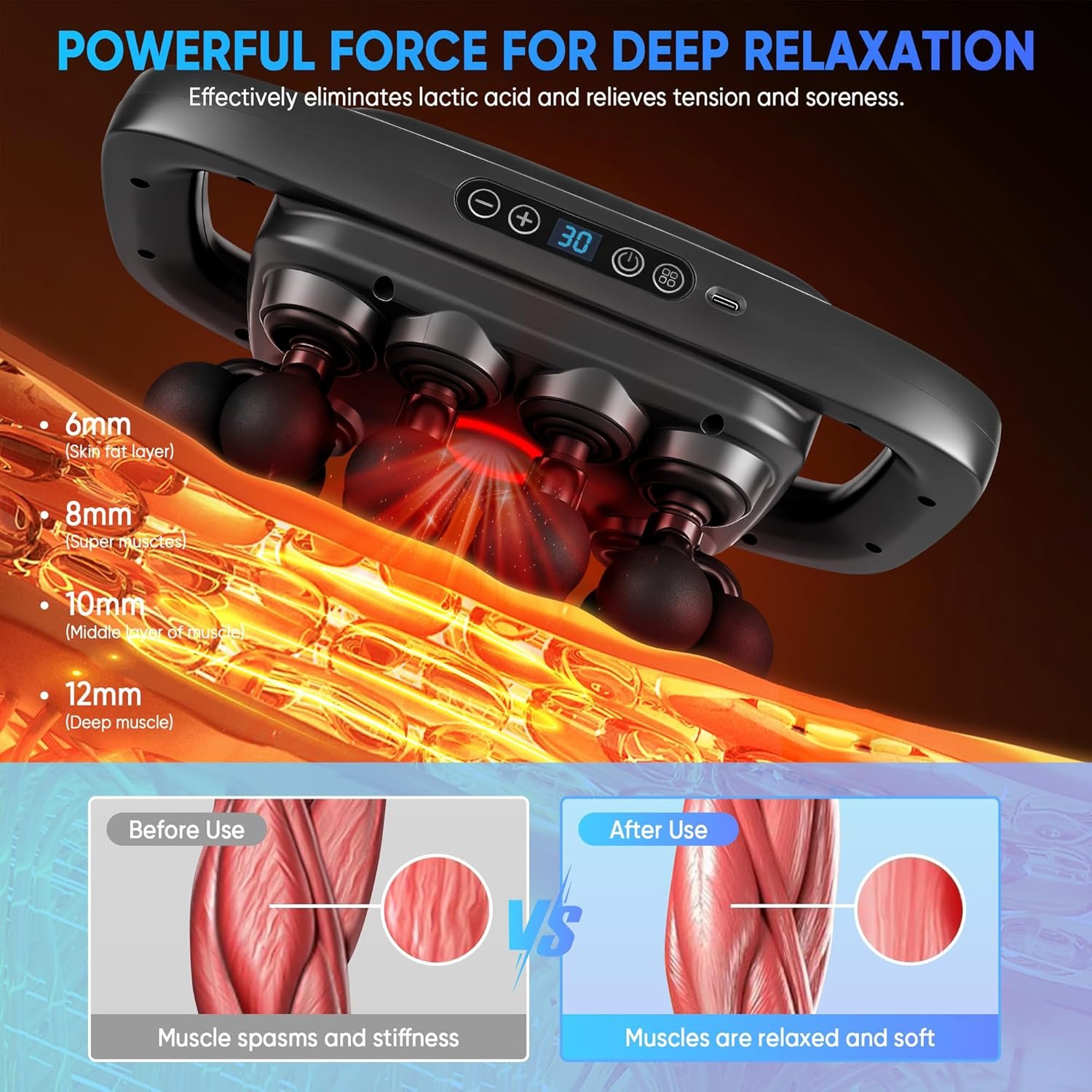 20-Head Massage Gun Set Deep Tissue Massager - Image 5