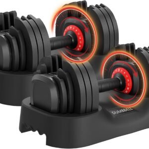 25LBS/56LBS Adjustable Dumbbell One-Hand Quick Adjust Weight Set