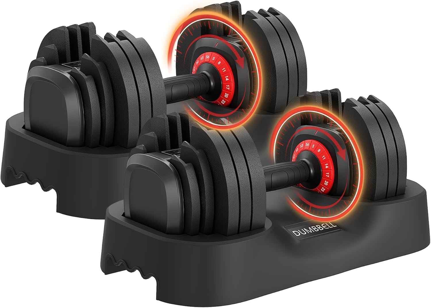 25LBS/56LBS Adjustable Dumbbell One-Hand Quick Adjust Weight Set