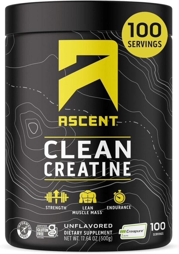 Ascent Clean Creatine Monohydrate Powder Creapure 4