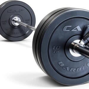 CAP Barbell Olympic Weight Set with 7ft Barbell and Bumper Plates