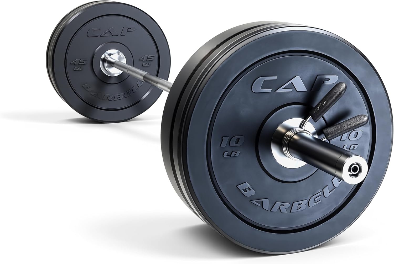 CAP Barbell Olympic Weight Set with 7ft Barbell and Bumper Plates