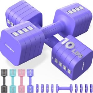FEIERDUN 5-in-1 Adjustable Dumbbell Set of 2