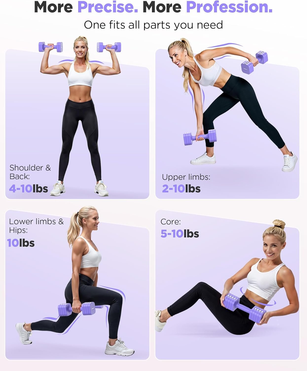 FEIERDUN 5-in-1 Adjustable Dumbbell Set of 2 - Image 6