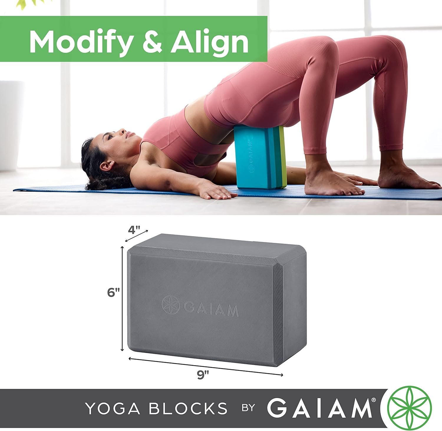 Gaiam Yoga Block Supportive Latex-Free Eva Foam - Image 8