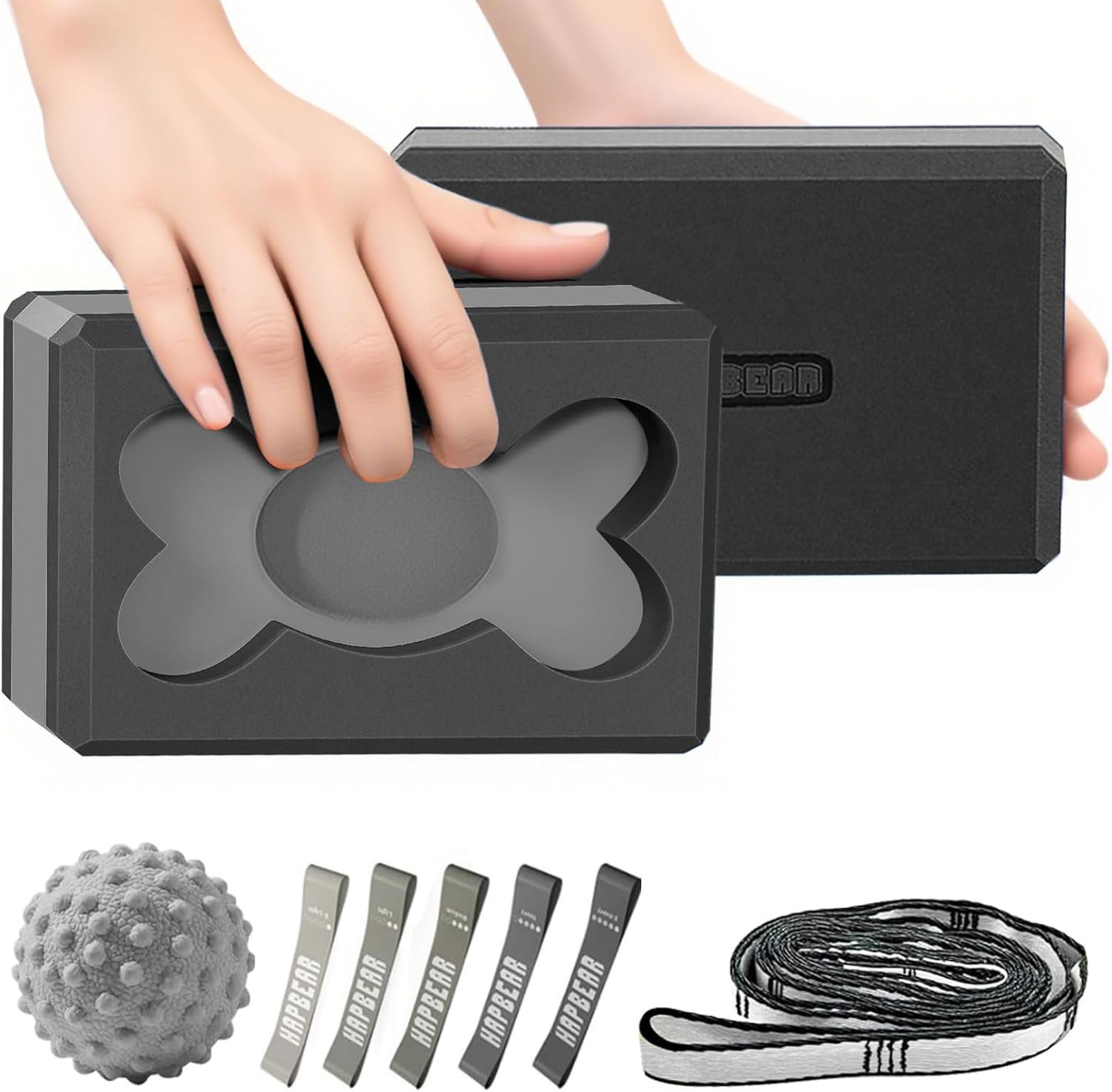 HAPBEAR Yoga Blocks 2 Pack - 9x6x3in 1