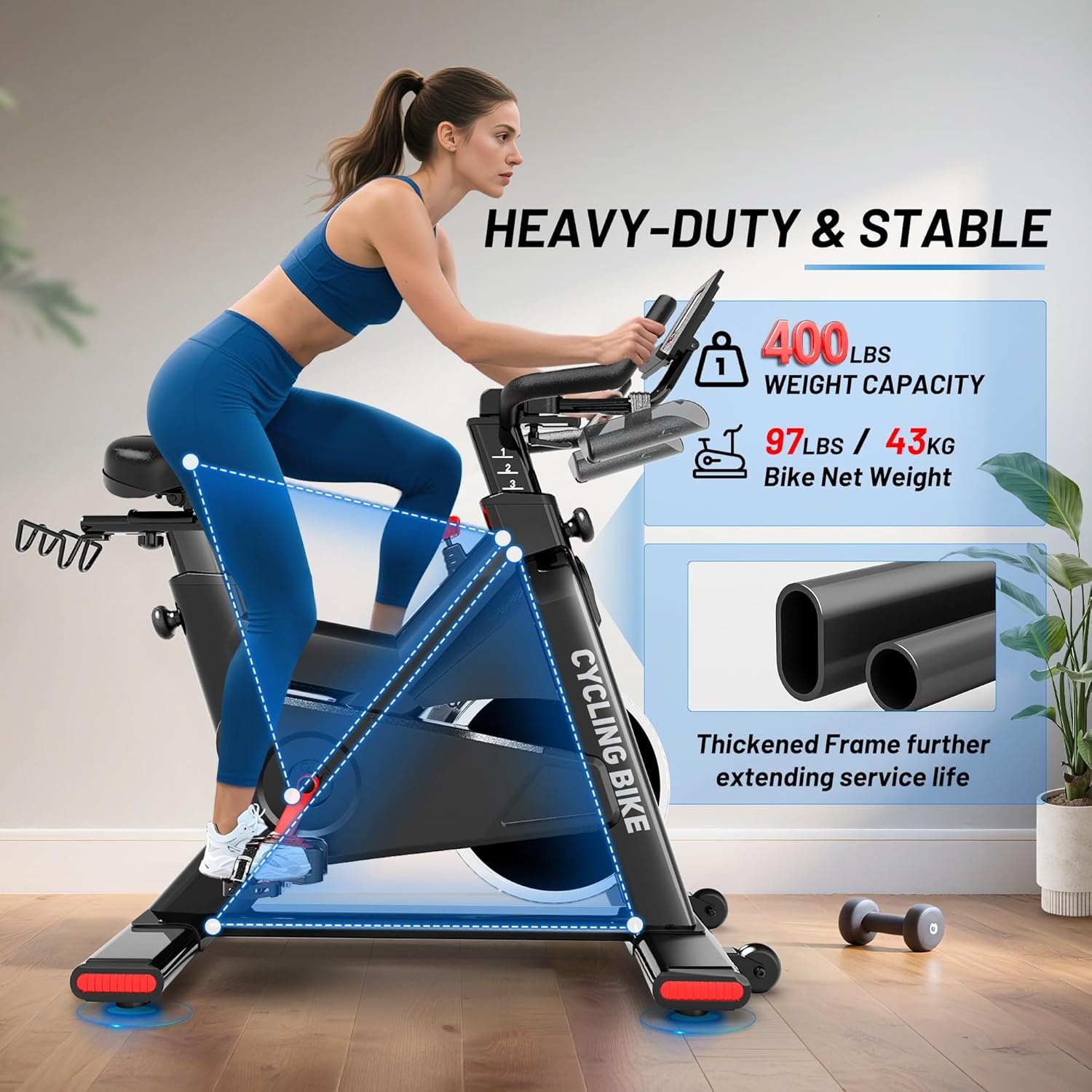 Indoor Exercise Bike Stationary Bike for Home Cardio - Image 3