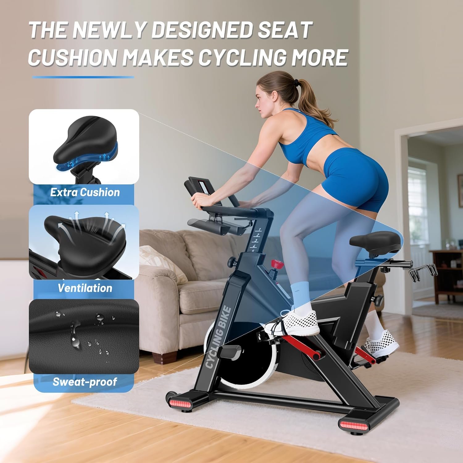 Indoor Exercise Bike Stationary Bike for Home Cardio - Image 5