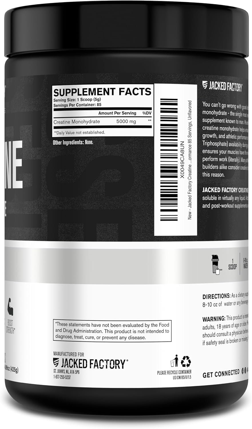 Jacked Factory Creatine Monohydrate Powder 425g - Image 9
