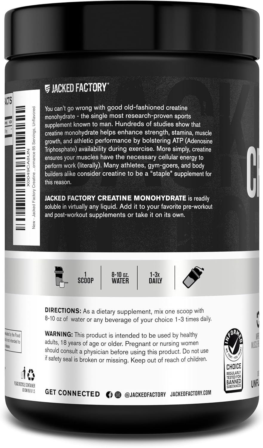 Jacked Factory Creatine Monohydrate Powder 425g - Image 10