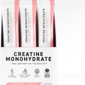 Kaged Creatine Monohydrate Micronized Powder Stick Packs Strawberry Lemonade