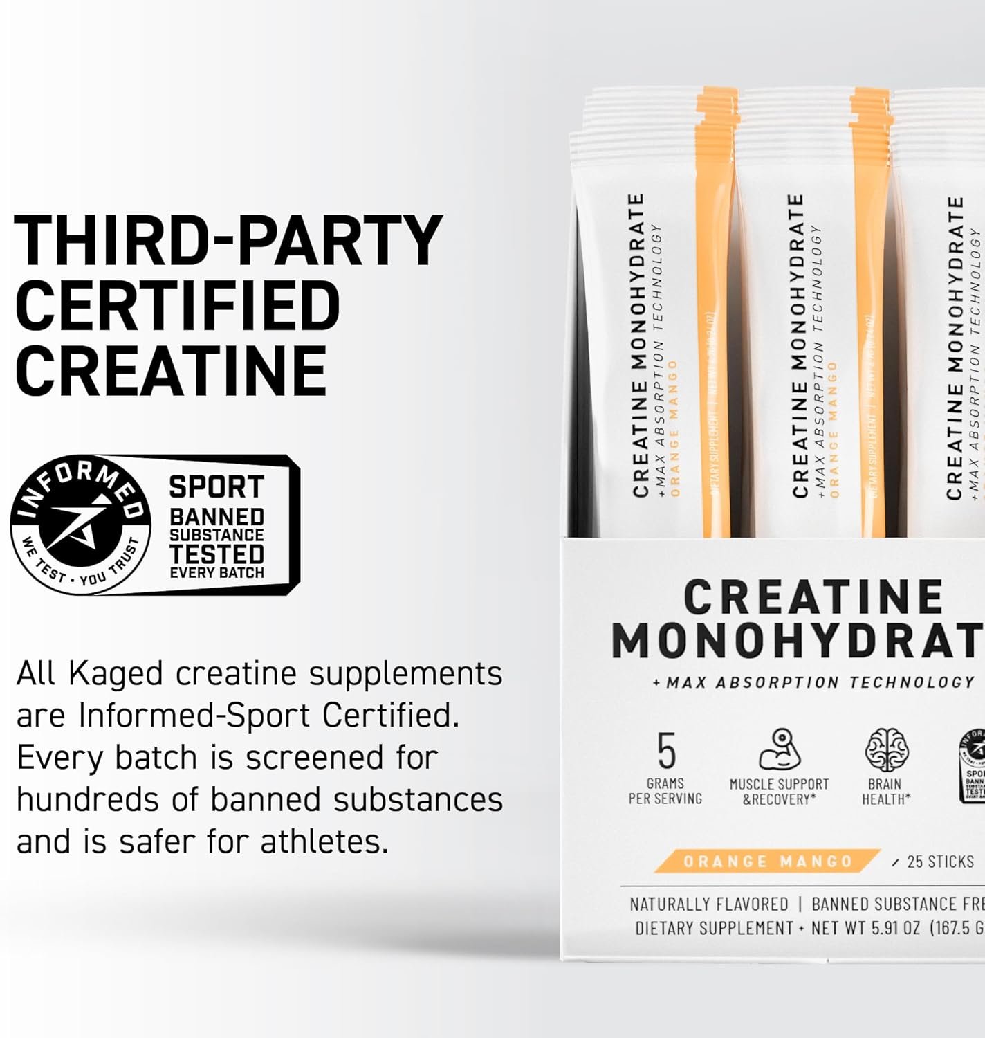 Kaged Creatine Monohydrate Micronized Powder Stick Packs - Image 5
