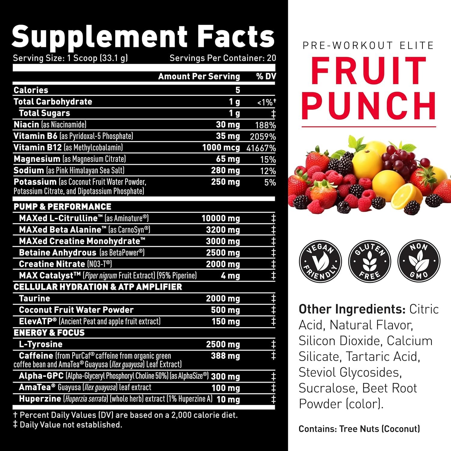 Kaged Pre Workout Elite Powder Fruit Punch - Image 7