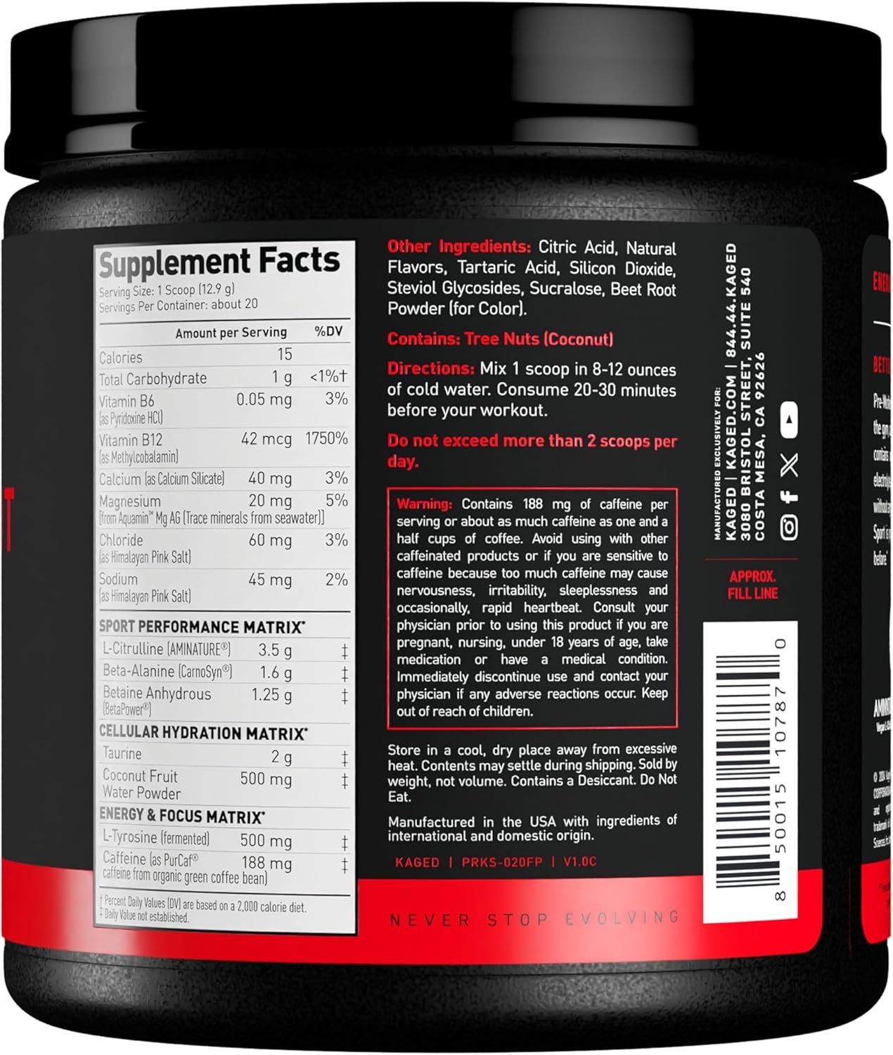 Kaged Sport Pre Workout Powder Fruit Punch - Image 9