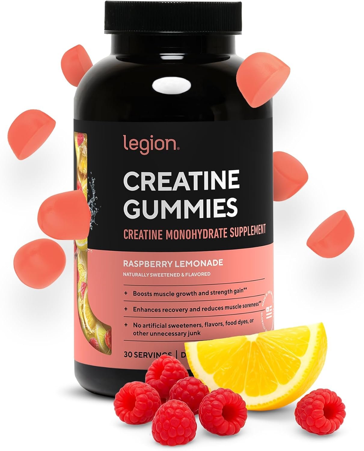 LEGION Creatine Monohydrate Gummies Raspberry Lemonade