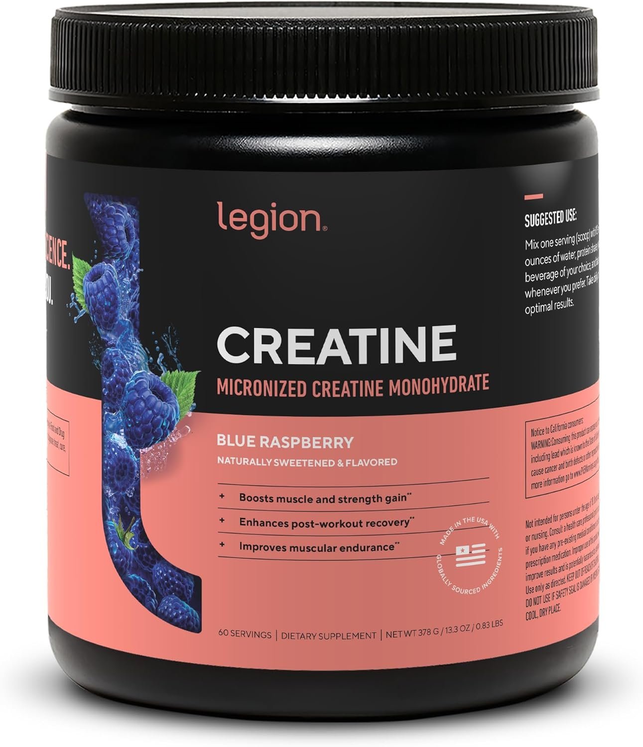 LEGION Micronized Creatine Monohydrate Blue Raspberry