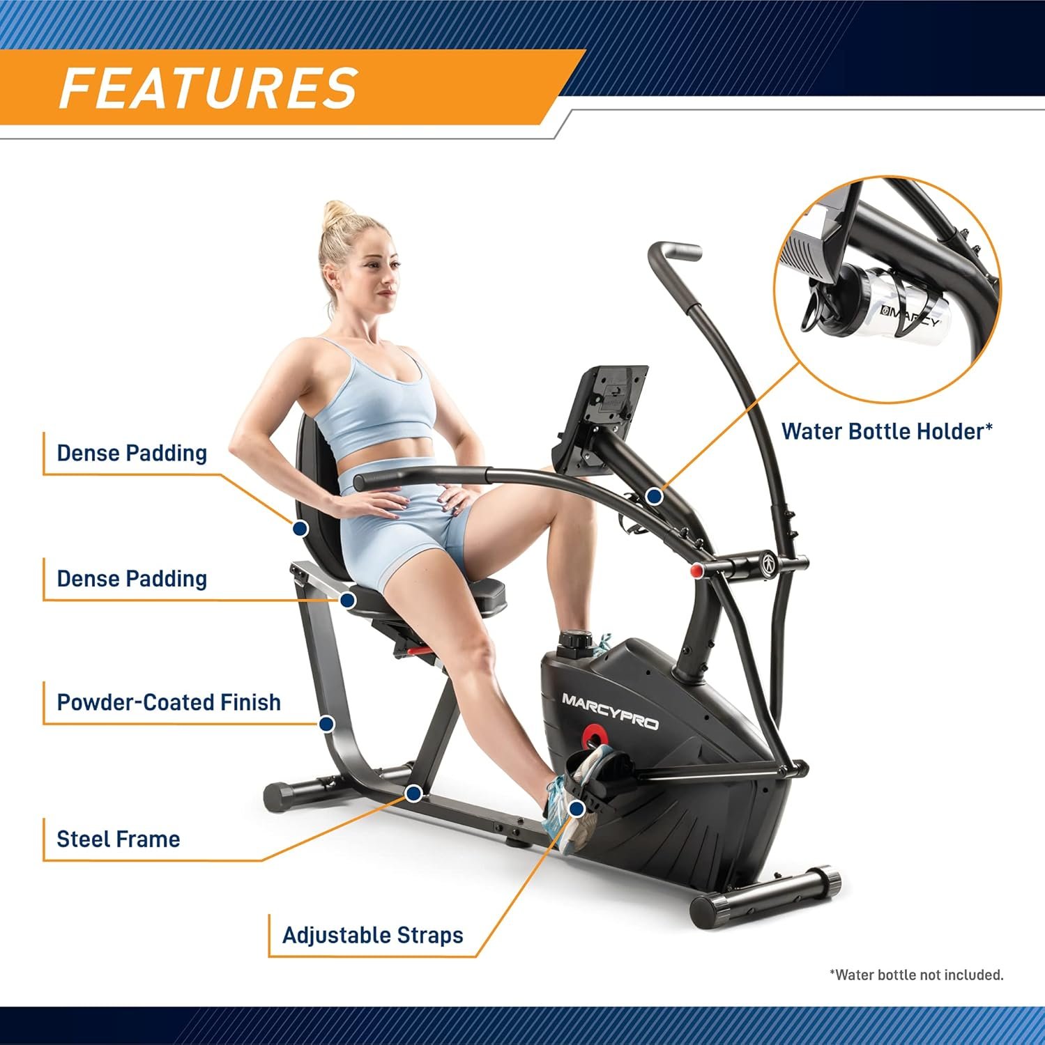 Marcy Dual Action Cross Training Recumbent Exercise Bike - Image 8