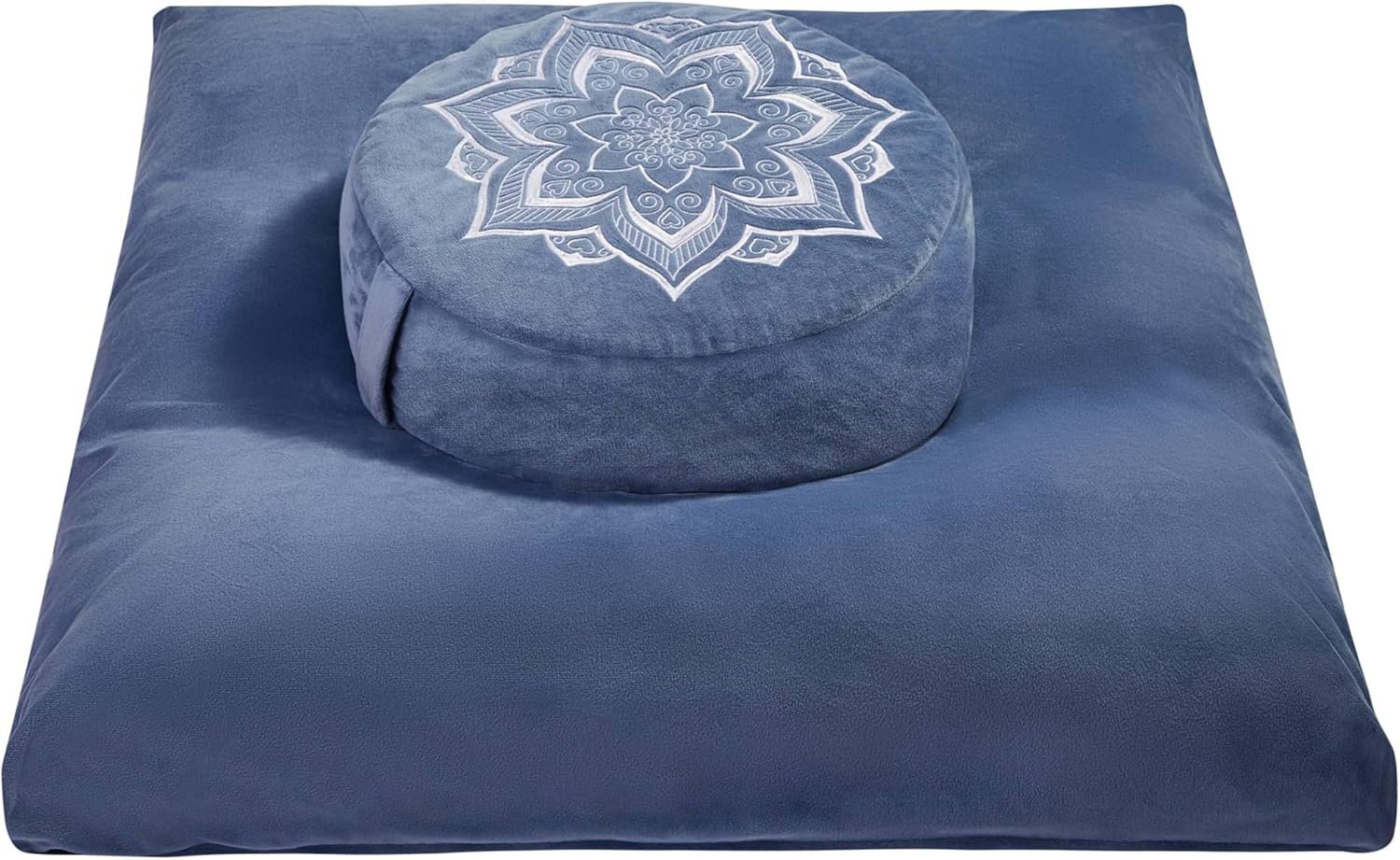 Meditation Zafu Cushion Set with Buckwheat Hulls and Memory Foam 1