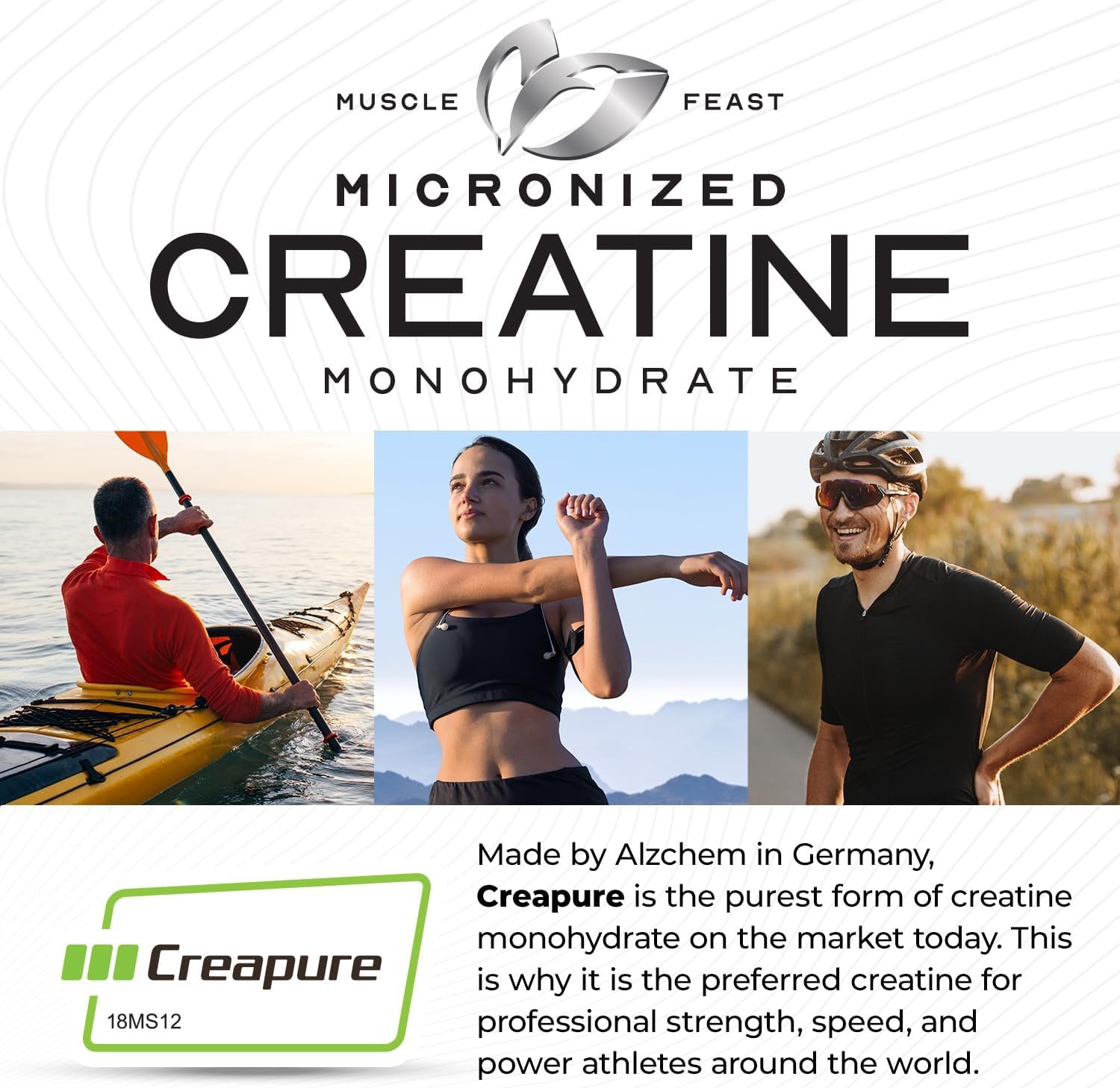Muscle Feast Creapure Micronized Creatine Monohydrate Powder - Image 3