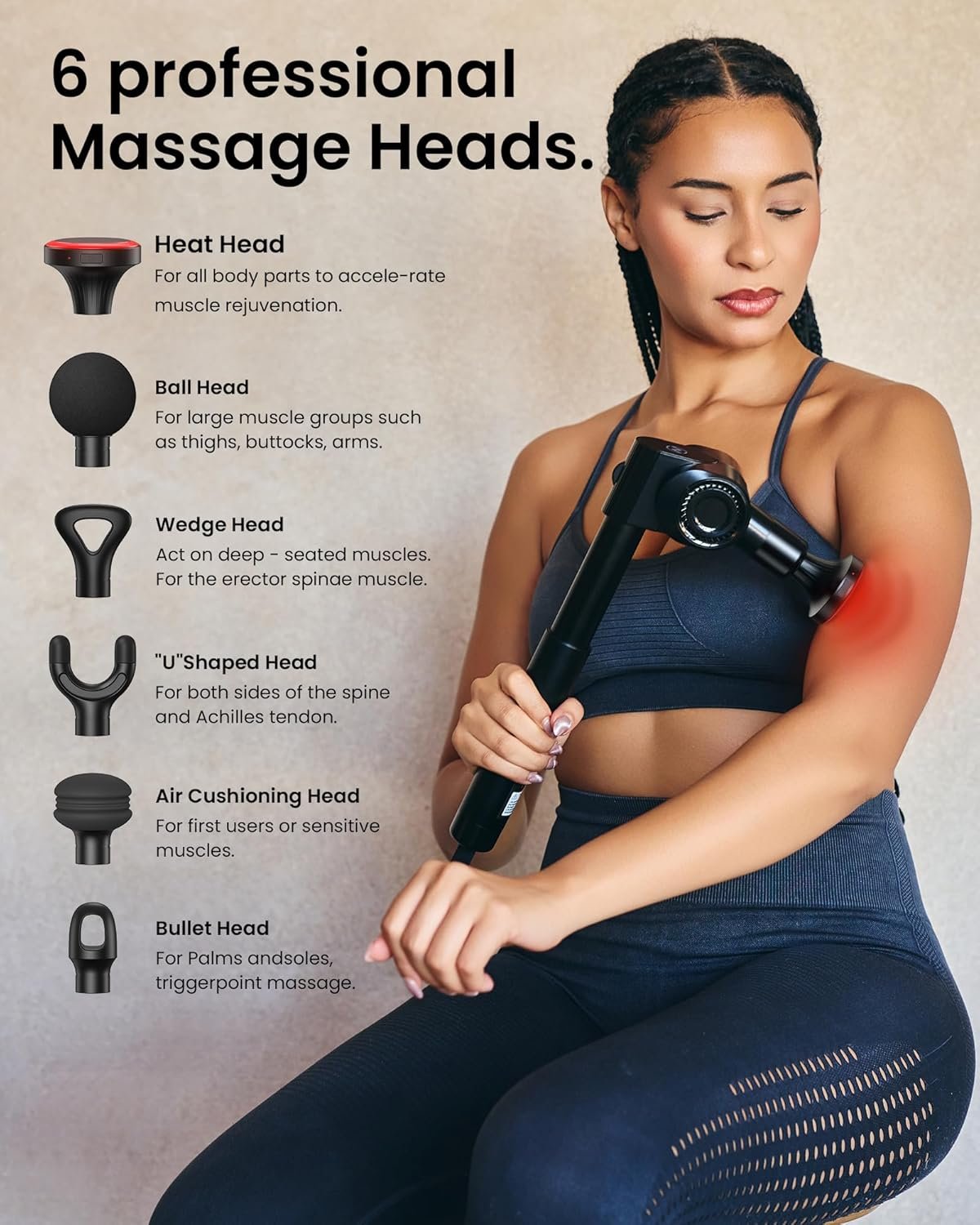 NAPRE Massage Gun with Heat Deep Tissue Handheld - Image 10