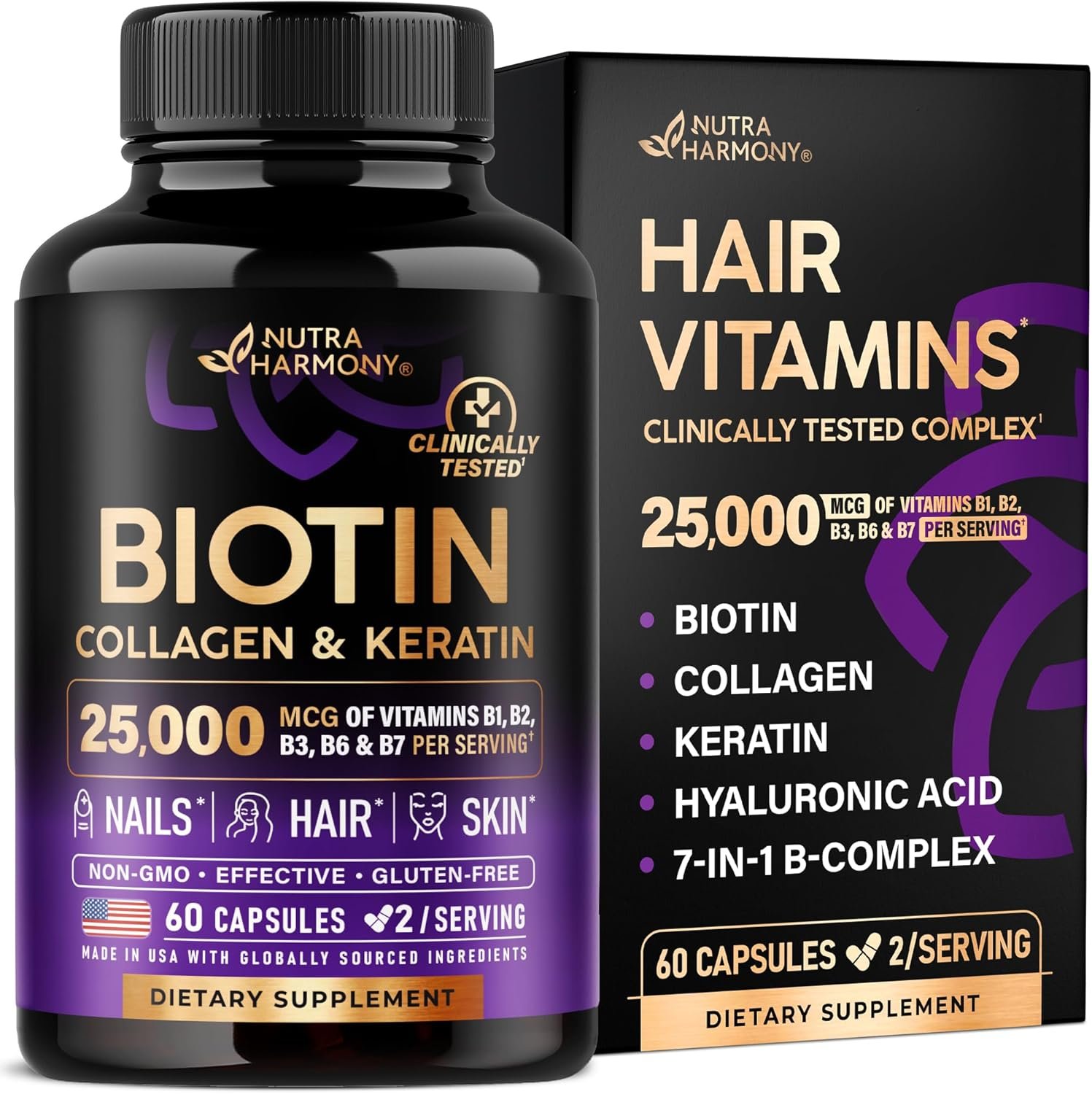 NUTRAHARMONY Biotin Collagen Hyaluronic Acid Keratin