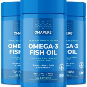 OMAPURE Fish Oil Supplements with Omega 3 Fatty Acids