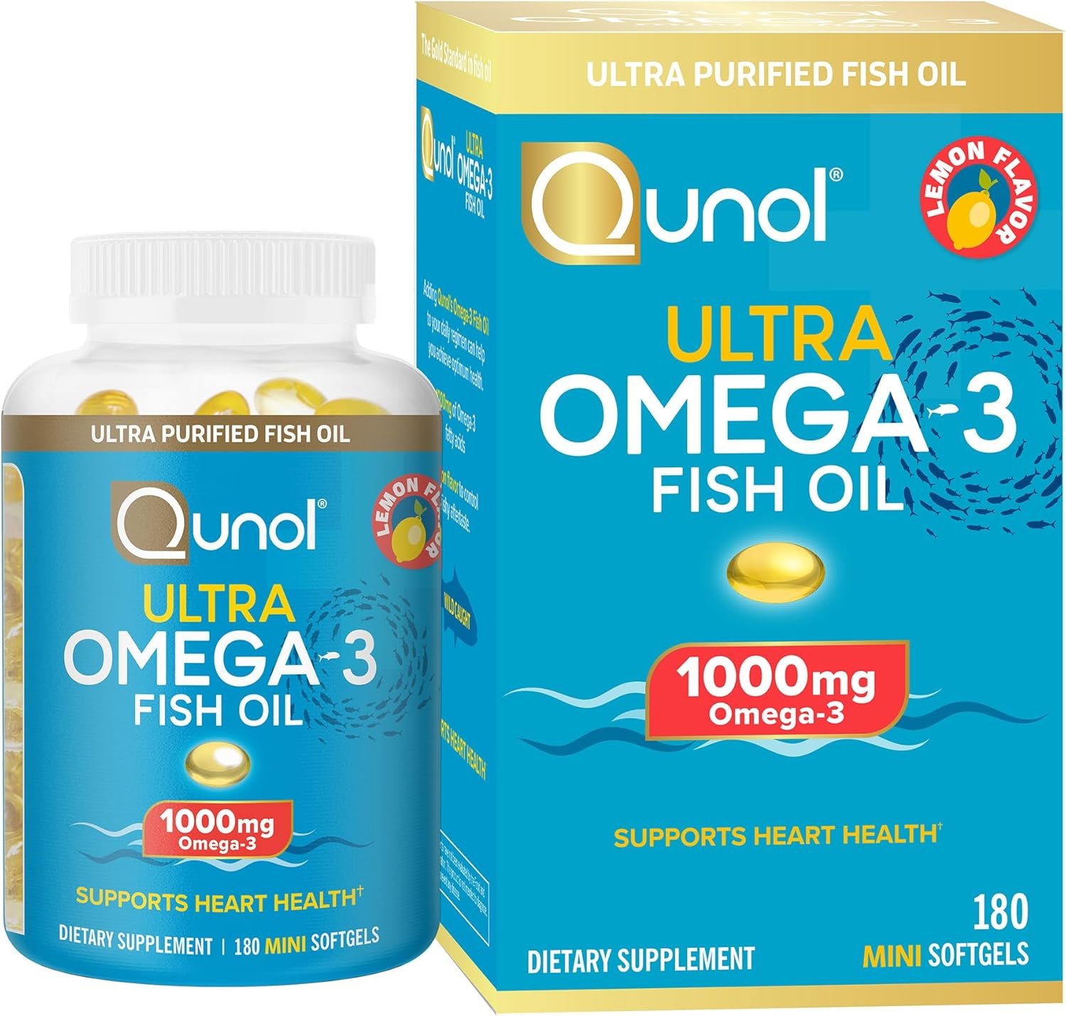 Qunol Fish Oil Omega 3 Mini Softgels 1000mg Omega 3